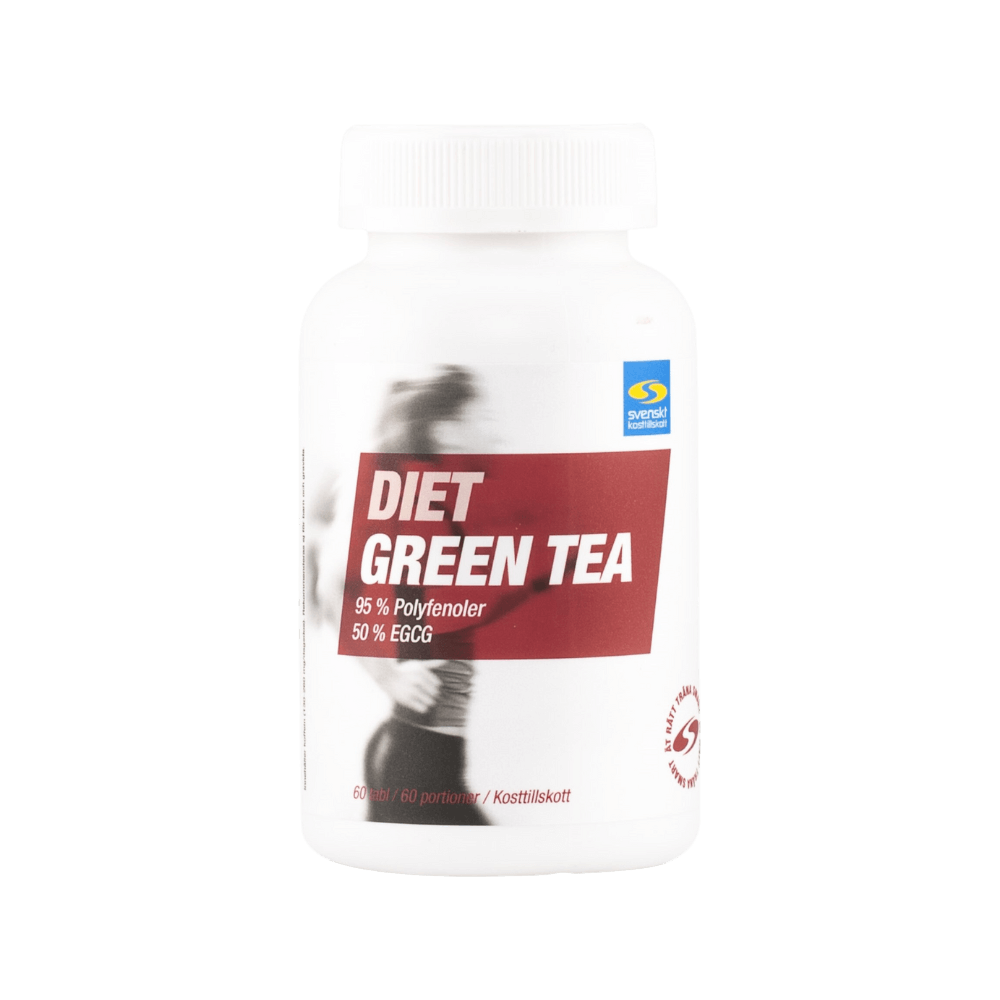 Diet Green Tea 60 tabletter, 95% polyfenoler, 50% EGCG, kosttillskott från Svenskt Kosttillskott.