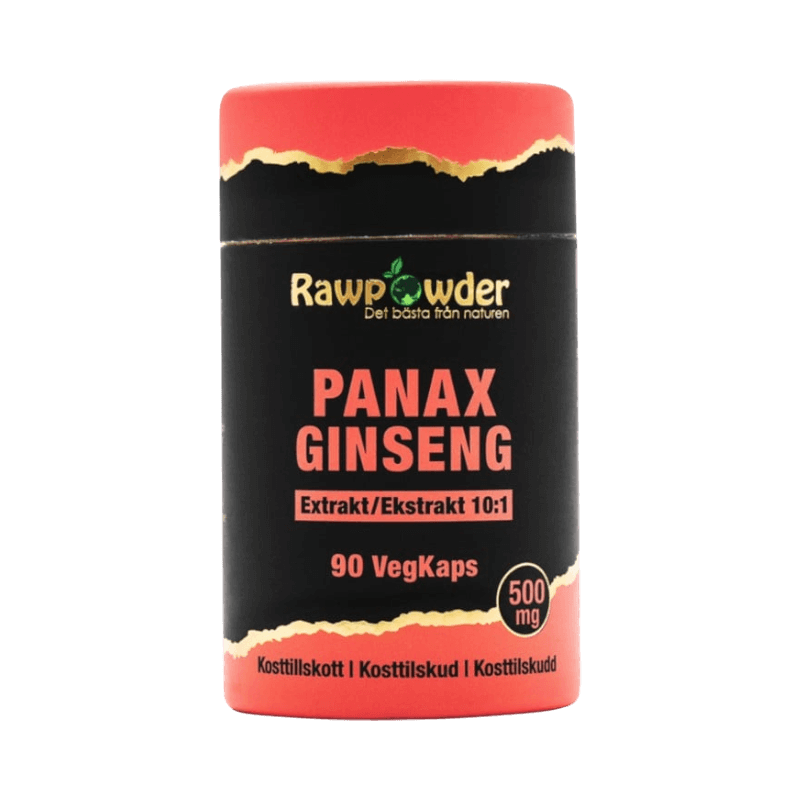 Rawpowder Panax Ginseng kapslar 500 mg med 10:1-extrakt för energi och vitalitet.