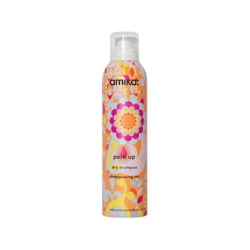 Amika Perk Up Dry Shampoo 189 ml, färgglad förpackning.