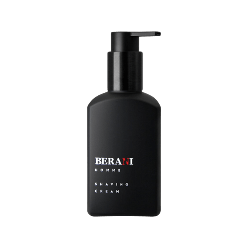 Berani Homme Shaving Cream 120 ml i svart pumpflaska.