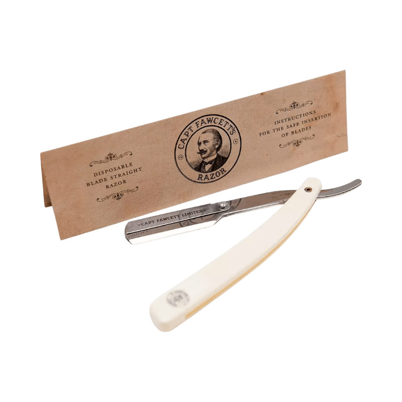 Captain Fawcett rakkniv med utbytbart blad, klassisk design för precisionsrakning.