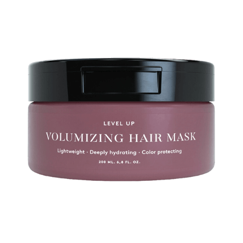 Löwengrip Level Up Volumizing Hair Mask, rosa burk med svart lock, 200 ml.