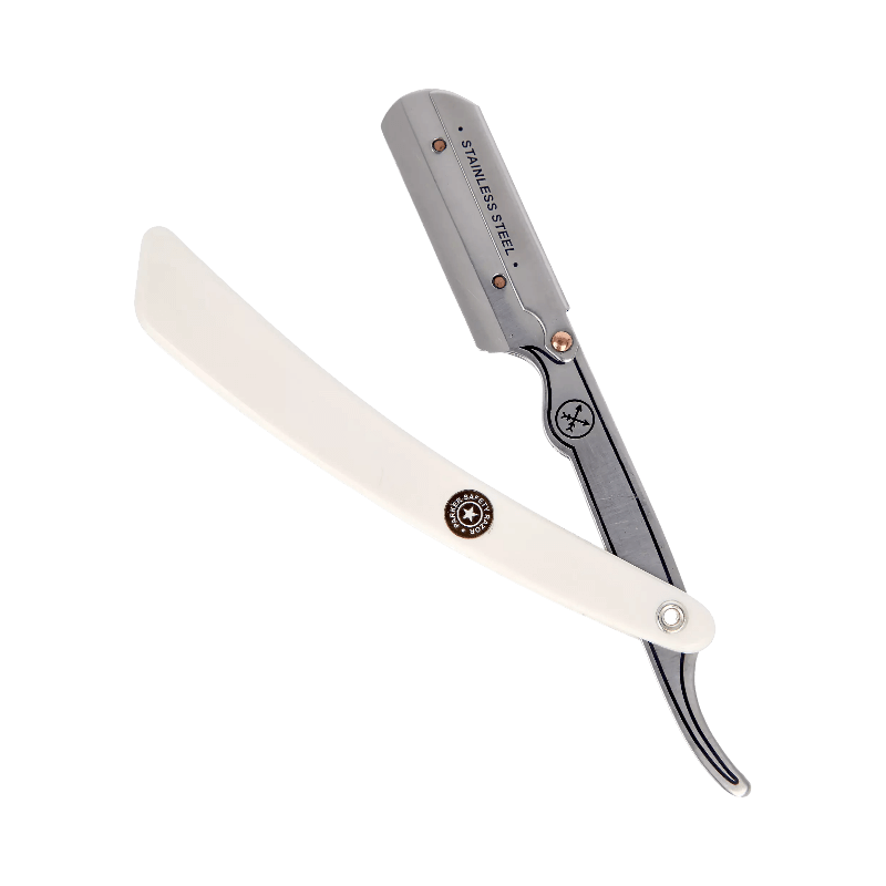 Rakkniv från Parker Shaving med elfenbensfärgat handtag, perfekt för traditionell rakning.