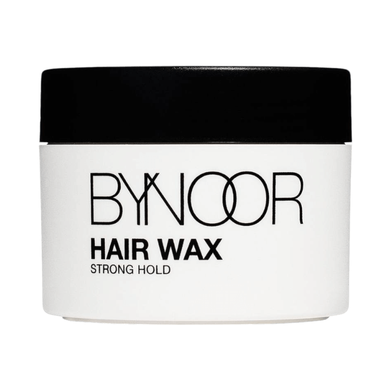 ByNoor Hair Wax Strong Hold hårvax i vit och svart förpackning.