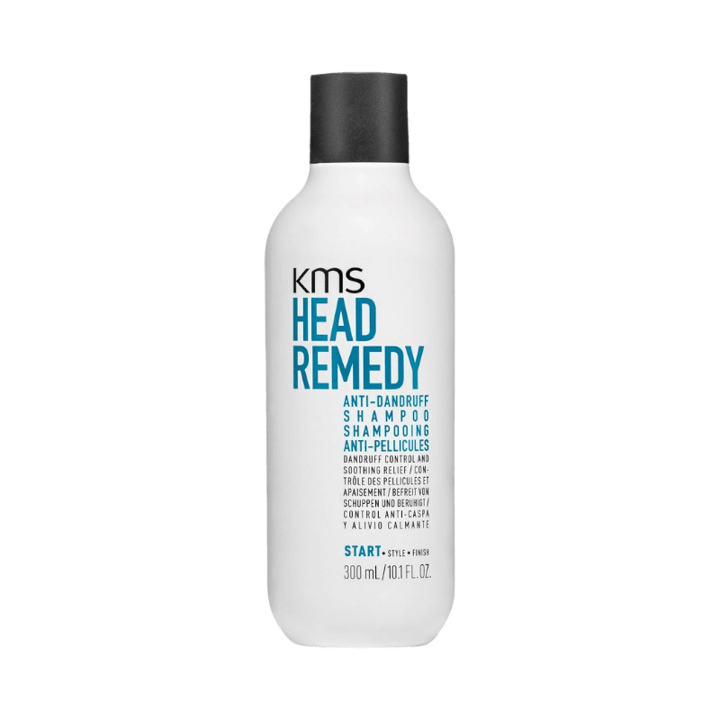 KMS Head Remedy Anti-Dandruff Shampoo, schampo mot mjäll i vit flaska.