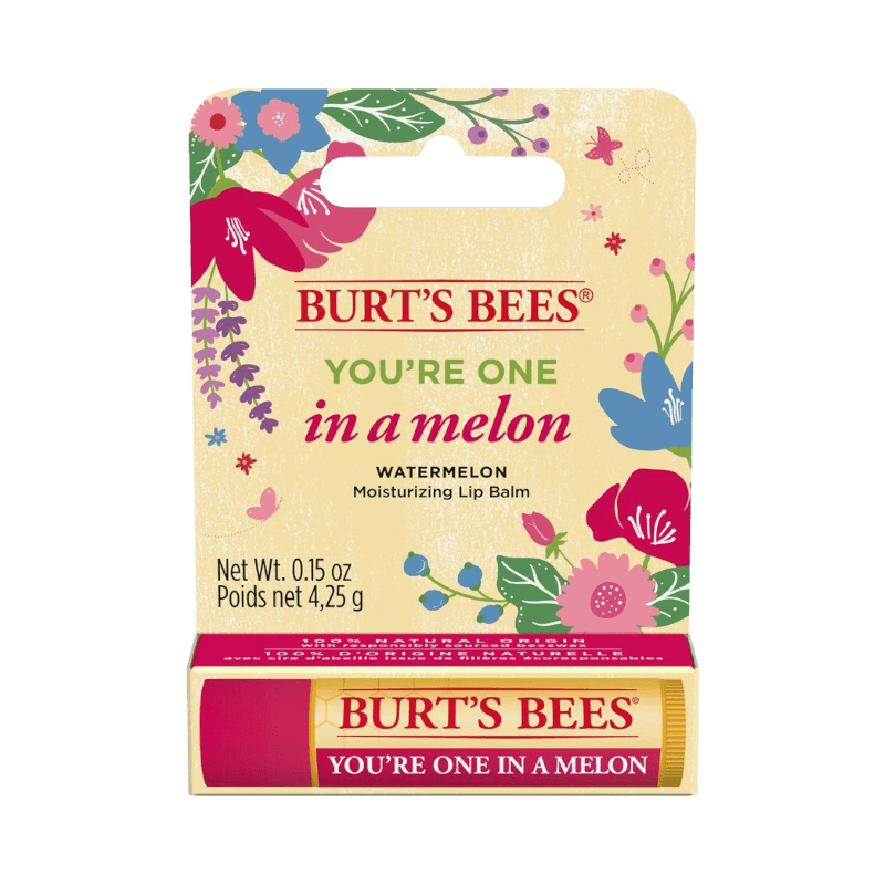 Fuktgivande läppbalsam med vattenmelon från Burt's Bees, vårdar och mjukgör läpparna