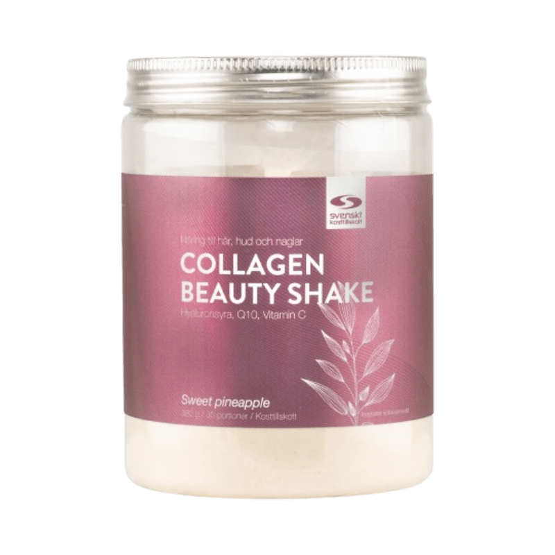 Collagen Beauty Shake med hyaluronsyra, Q10 och vitamin C för hud, hår och naglar.