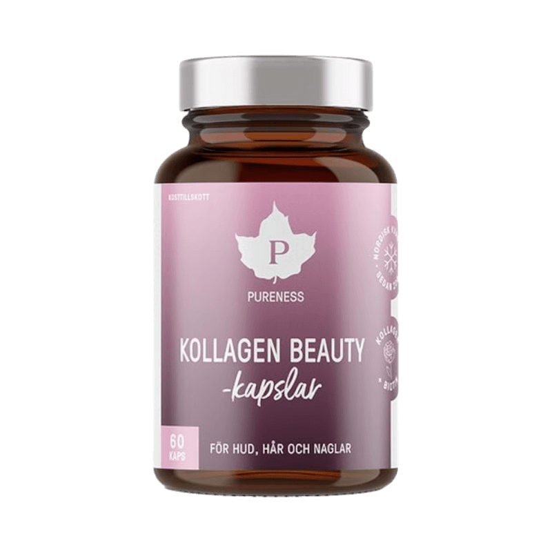 Pureness Kollagen Beauty kapslar med 60 kapslar för hud, hår och naglar.