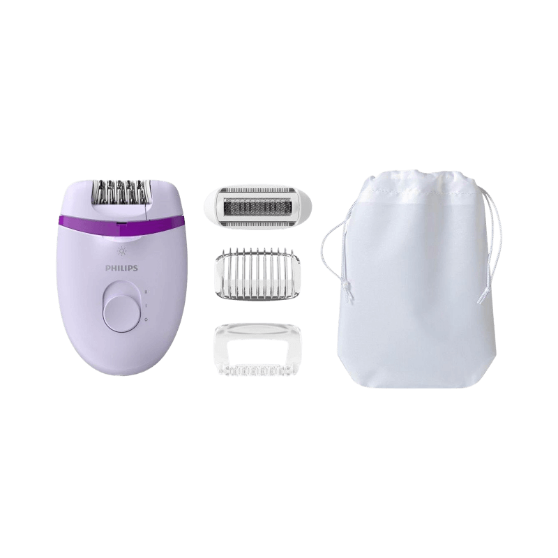 Philips Satinelle Essential BRE275 epilator med flera tillbehör. Effektiv hårborttagning för långvarigt släta ben