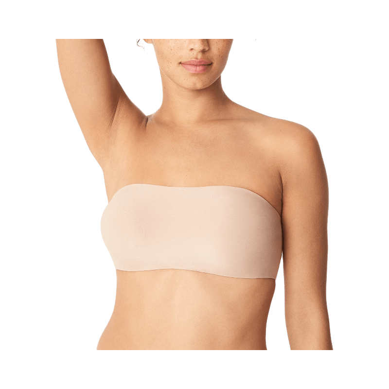 Hudfärgad axelbandslös bandeau-BH från Chantelle med sömlös passform och lätt vaddering.