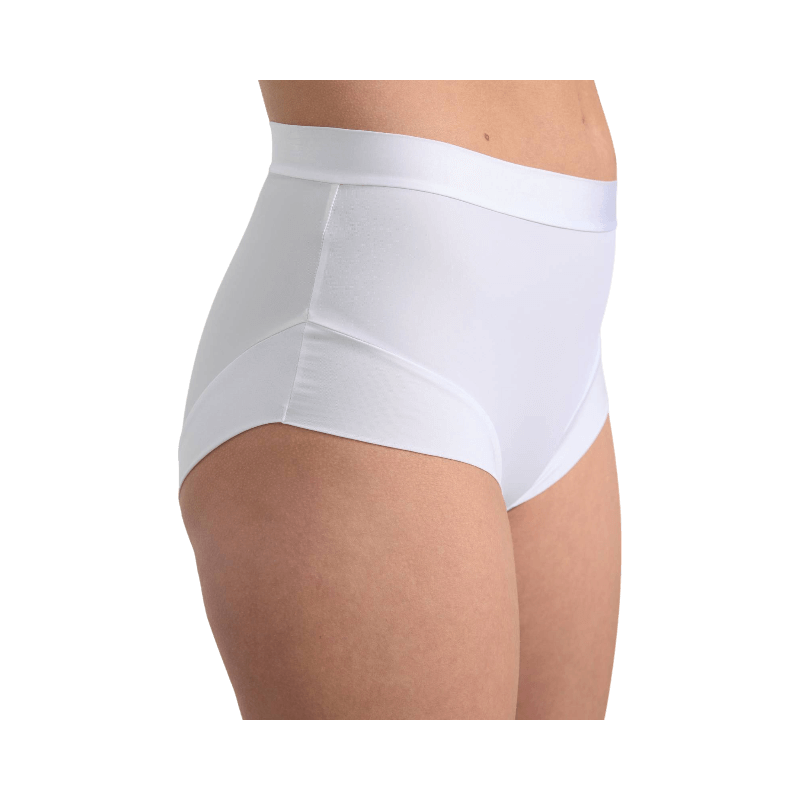 Vit shapingtrosa med hög midja i stretchmaterial för lätt magkontroll och komfort hela dagen.