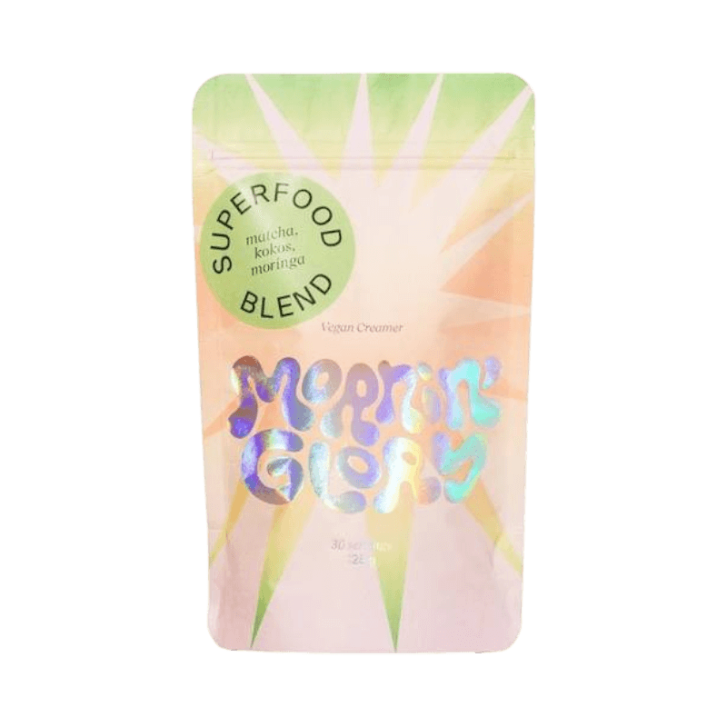 Superfood-blandning med matcha, kokos och moringa – Mornin’ Glory vegan creamer 125 g.