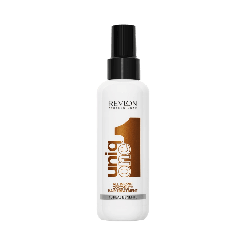 Revlon UniqOne All-in-One behandling med kokosdoft som ger 10 fördelar för håret i en spray.