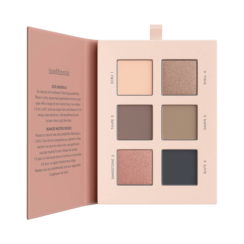 bareMinerals Mineralist ögonskuggspalett med 6 svala nyanser i naturligt pigmenterade färger.