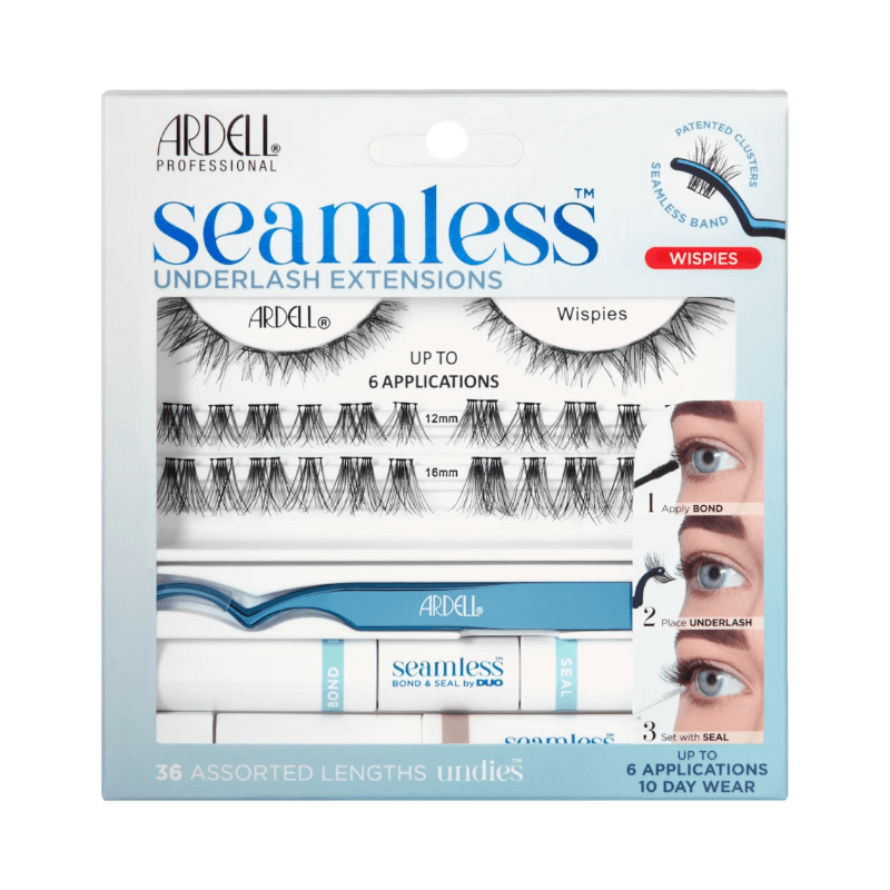 Ardell Seamless underlash extensions kit med verktyg och lim för upp till 6 appliceringar.
