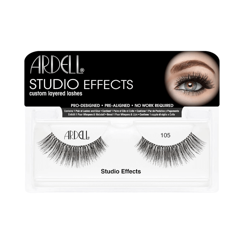 Ardell Studio Effects lösögonfransar i modell 105 med lager-på-lager effekt för extra volym.