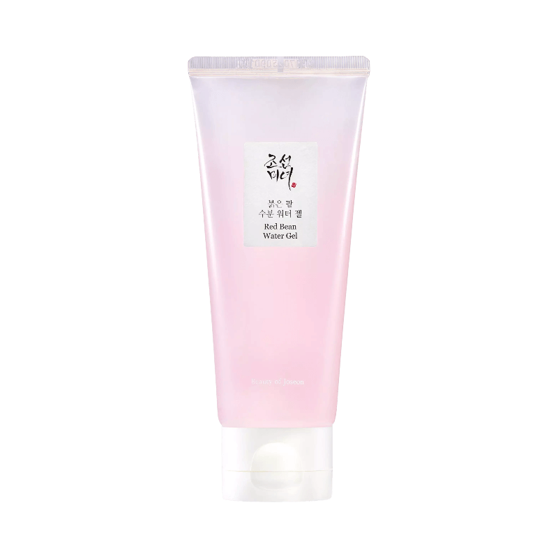 Beauty of Joseon Red Bean Water Gel i rosa tub, lätt återfuktande gel för fet och kombinerad hud.
