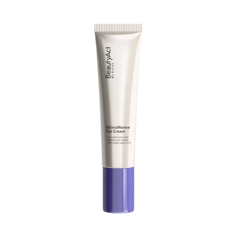 BeautyAct RetinolRenew Eye Cream i tub med lila kork.