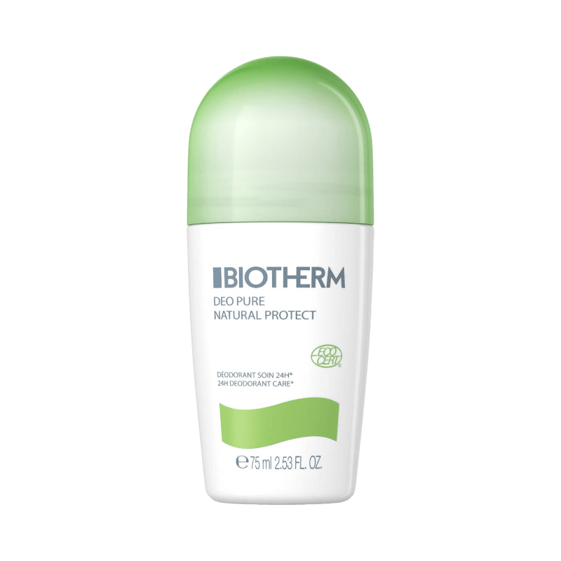 Biotherm Deo Pure roll-on deodorant 75 ml med naturligt skydd och Ecocert-certifiering.