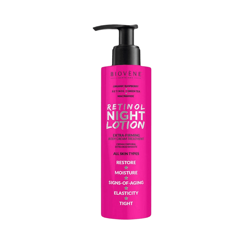 Biovène Retinol Night Lotion – nattlotion med retinol, niacinamid och grönt te för fastare hud.