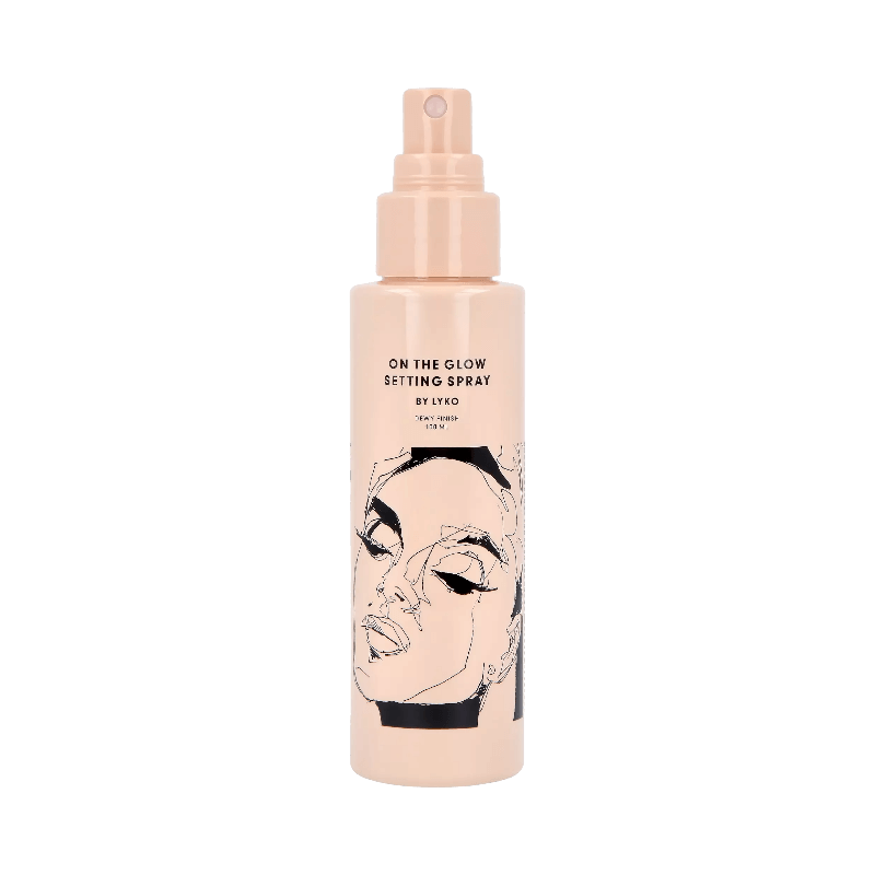 Lyko On the Glow setting spray med glansgivande finish och stilren förpackning