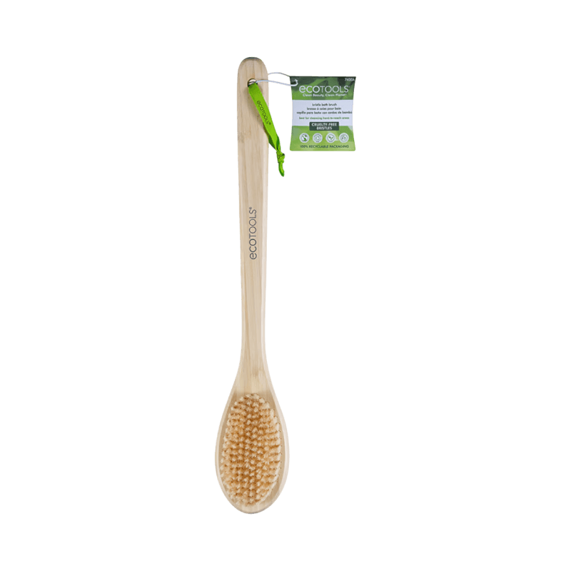 Set med tre kroppsbortar i naturträ och sisal – idealiskt för exfoliering och torrborstning.