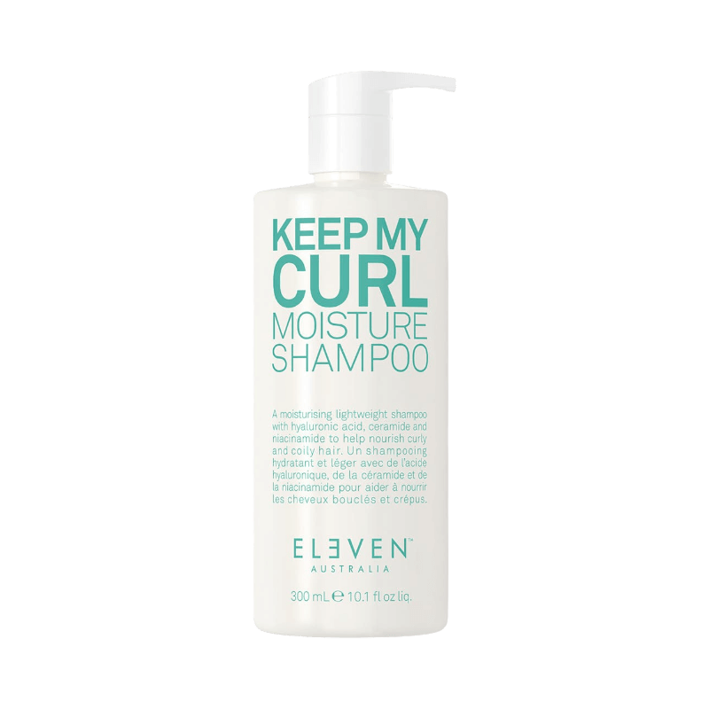Keep My Curl fuktgivande schampo från Eleven Australia med pump, för lockigt och krulligt hår, 300 ml.