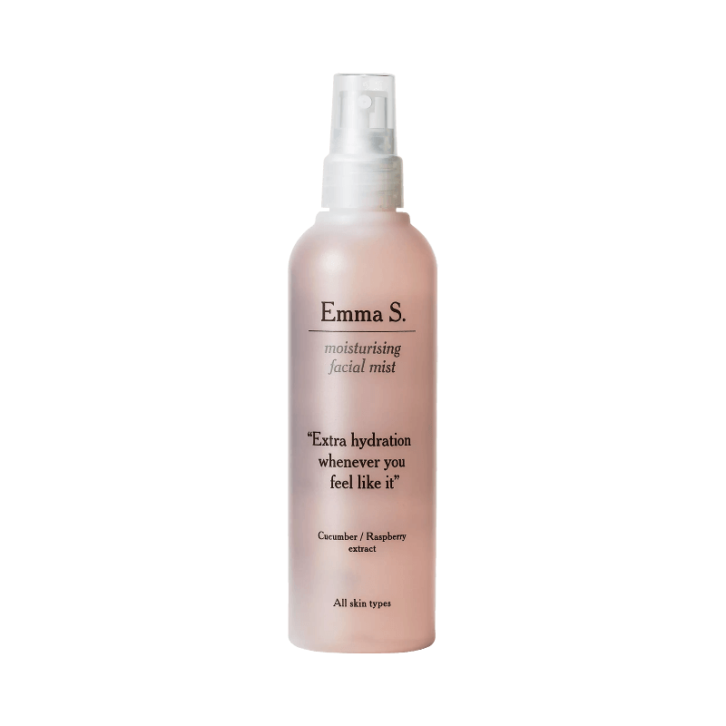 Emma S. Moisturising Facial Mist med gurk- och hallonextrakt för alla hudtyper.