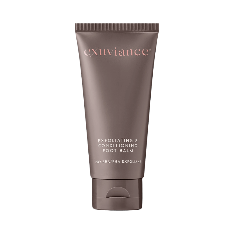 Exuviance exfolierande fotbalsam med AHA/PHA – återfuktar och mjukar upp torra fötter.