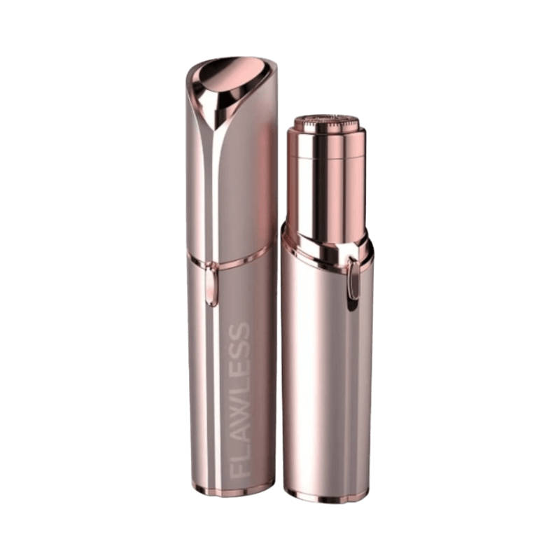 Flawless Finishing Touch Face – batteridriven trimmer i roséguld för skonsam ansiktshårborttagning.