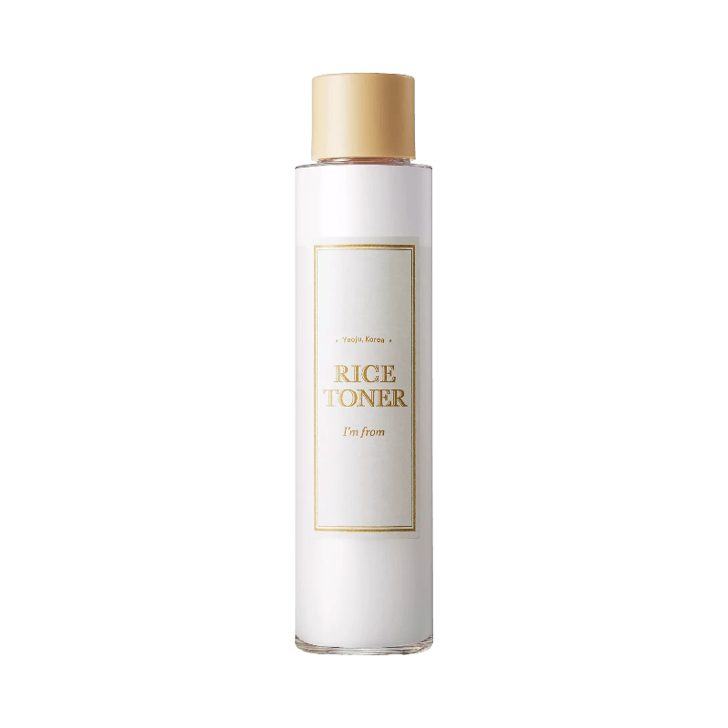 I'm From Rice Toner med elegant vit flaska och guldfärgat lock, 150 ml.