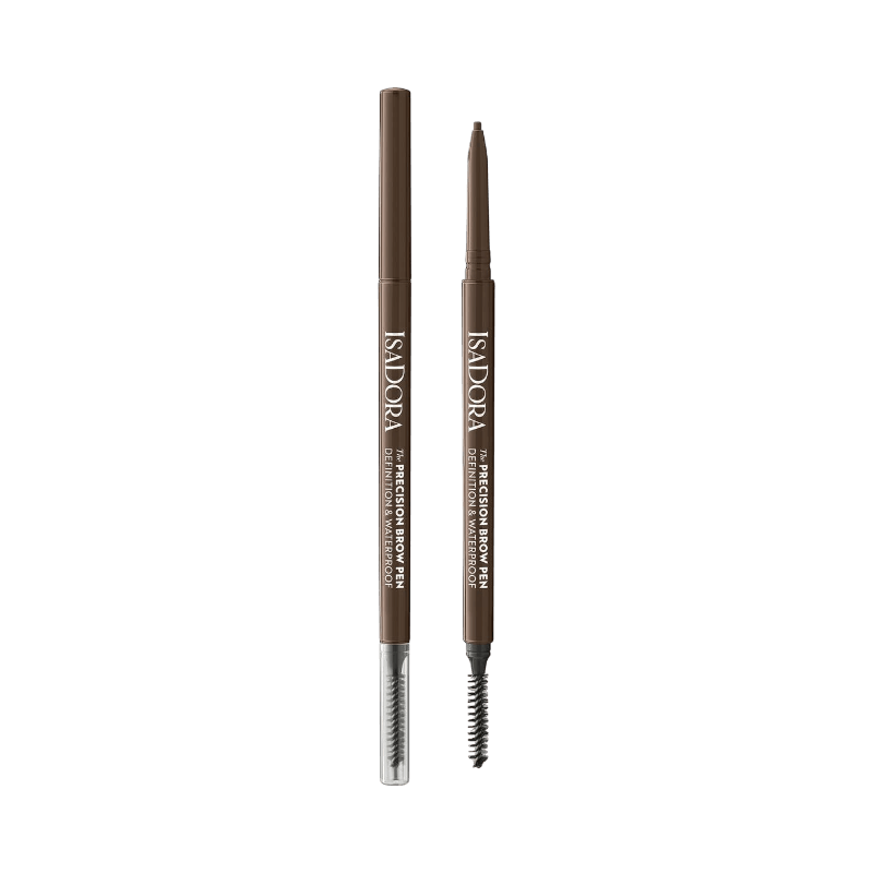 IsaDora Precision Eyebrow Pen med tunn spets i Medium Brown, vattenfast och exakt
