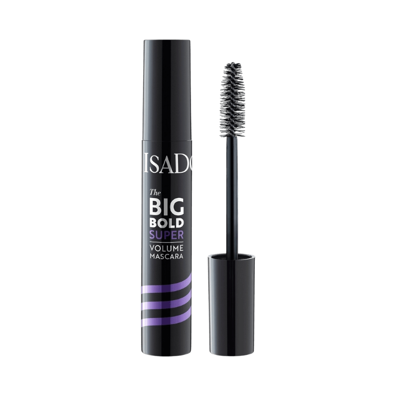 IsaDora Big Bold Super Volume Mascara – svart hylsa med tjock borste för intensiv fransvolym