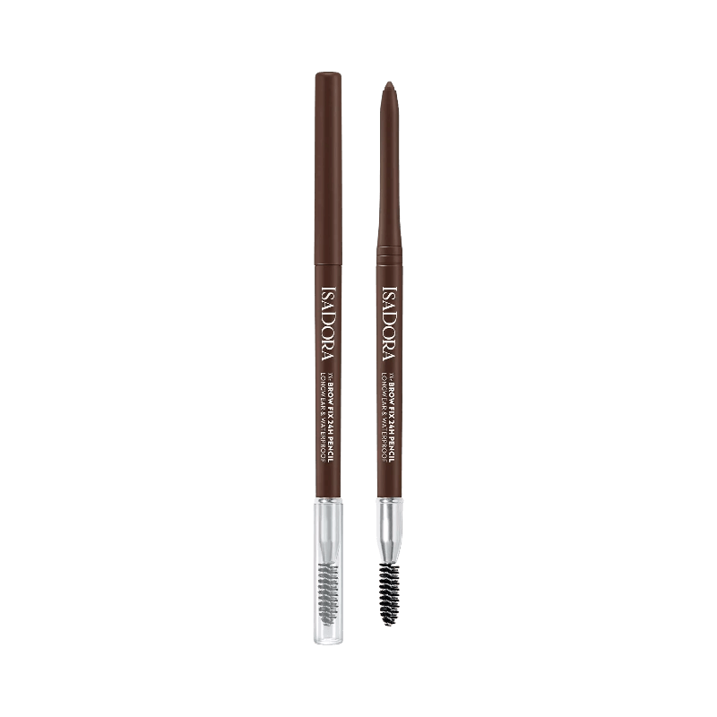 IsaDora Brow Fix 24H penna i färgen Dark Brown med lång hållbarhet och brynborste