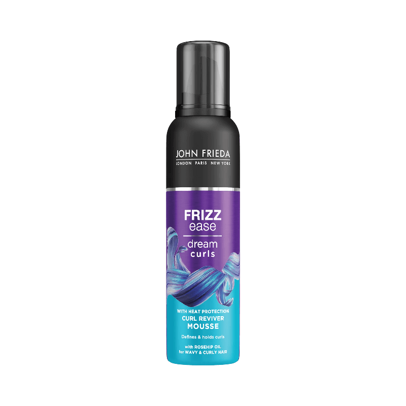 John Frieda Frizz Ease mousse som framhäver lockar och skyddar mot friss och värme.