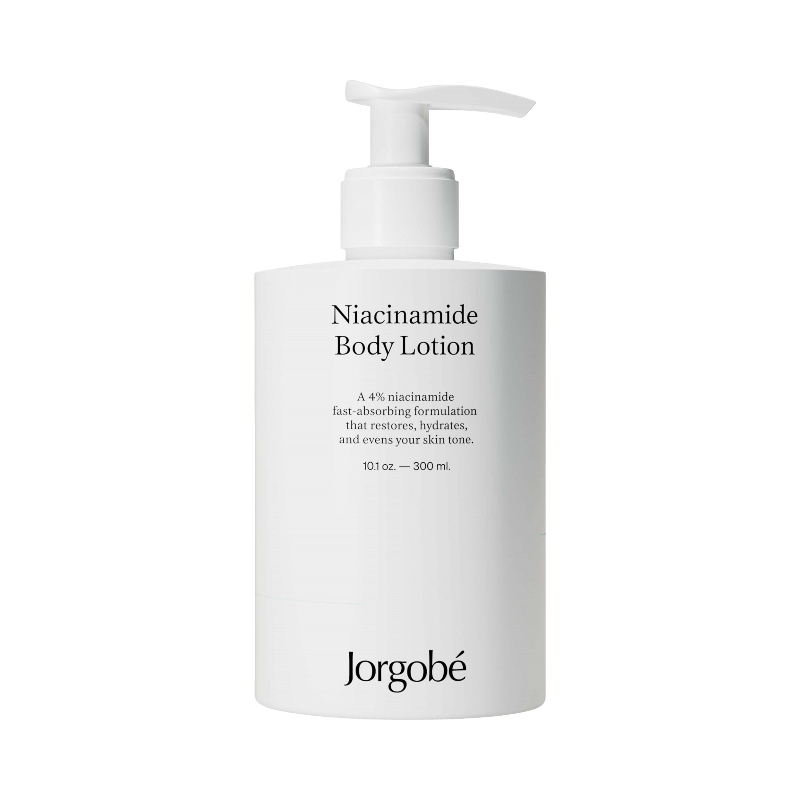 Jorgobé Niacinamide Body Lotion med 4% niacinamid för jämnare hudton och djup återfuktning