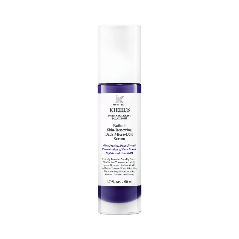 Kiehl's Retinol Micro-Dose serum med peptider och ceramider för daglig hudförnyelse.