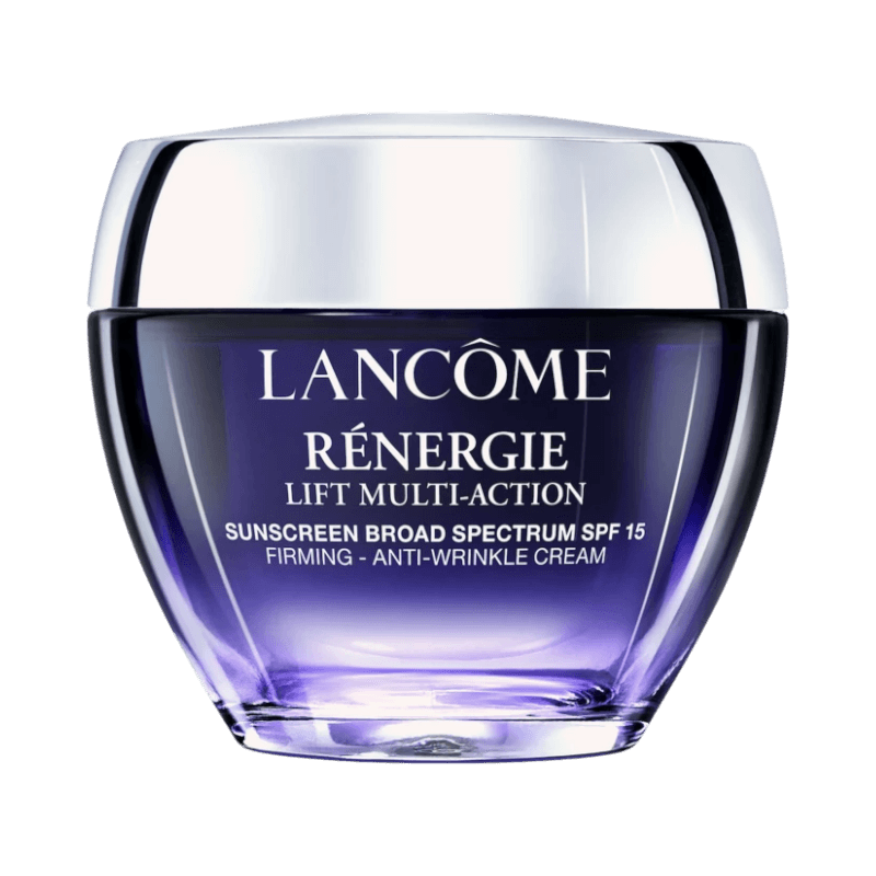 Lancôme Rénergie dagkräm i lila burk med SPF15, lyfter och stärker mogen hud.