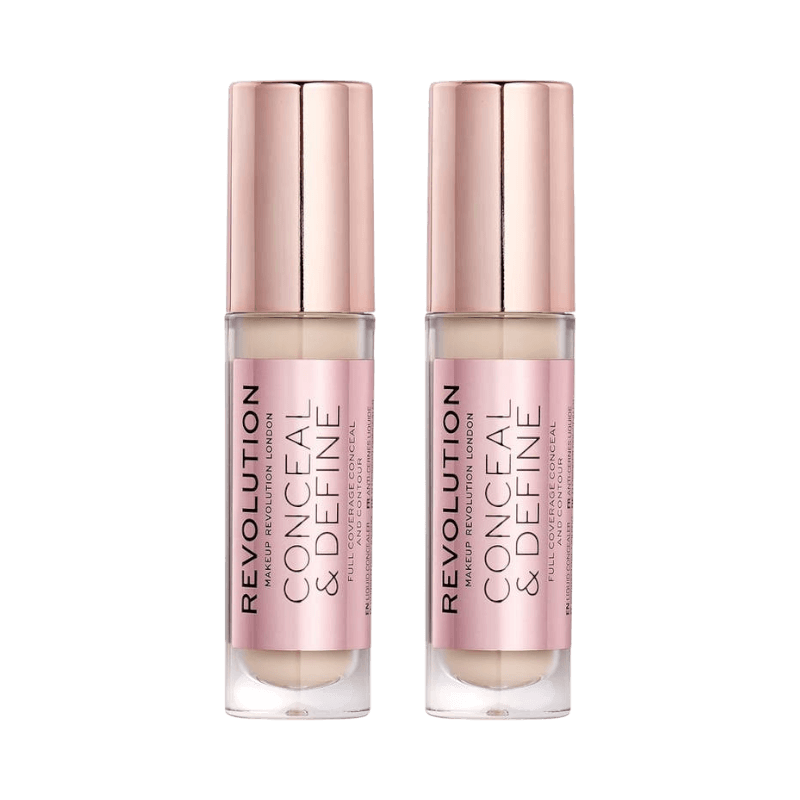 Makeup Revolution Conceal & Define 2-pack för full täckning och kontur