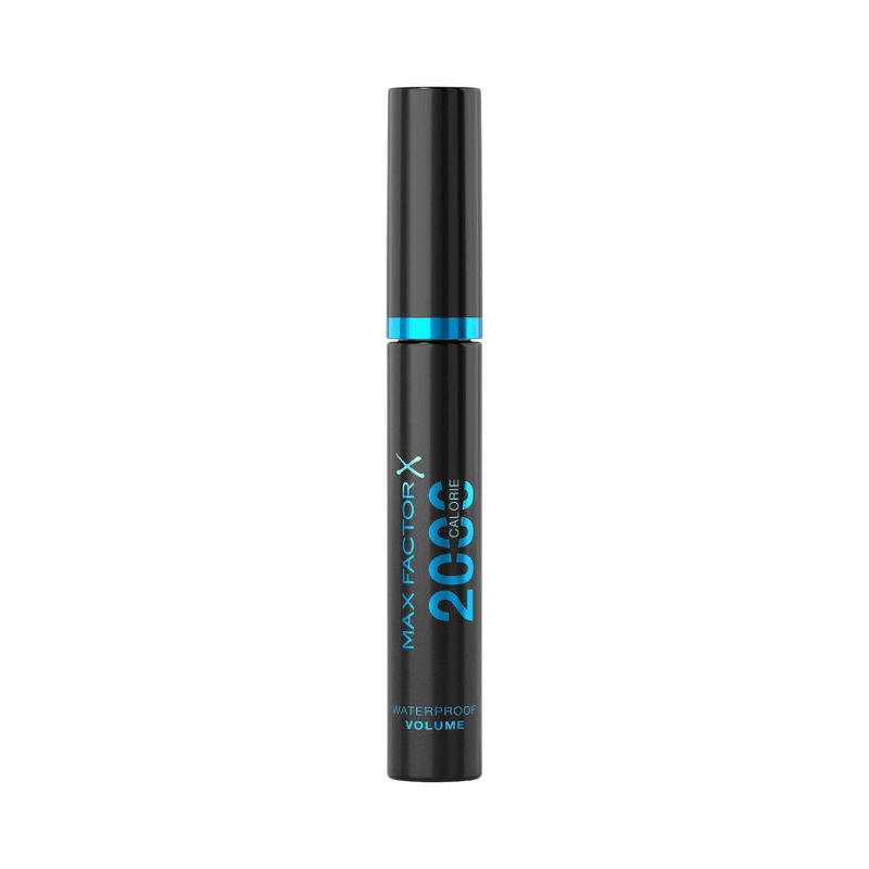 Max Factor 2000 Calorie vattenfast mascara i svartbrun nyans för volym och hållbarhet.