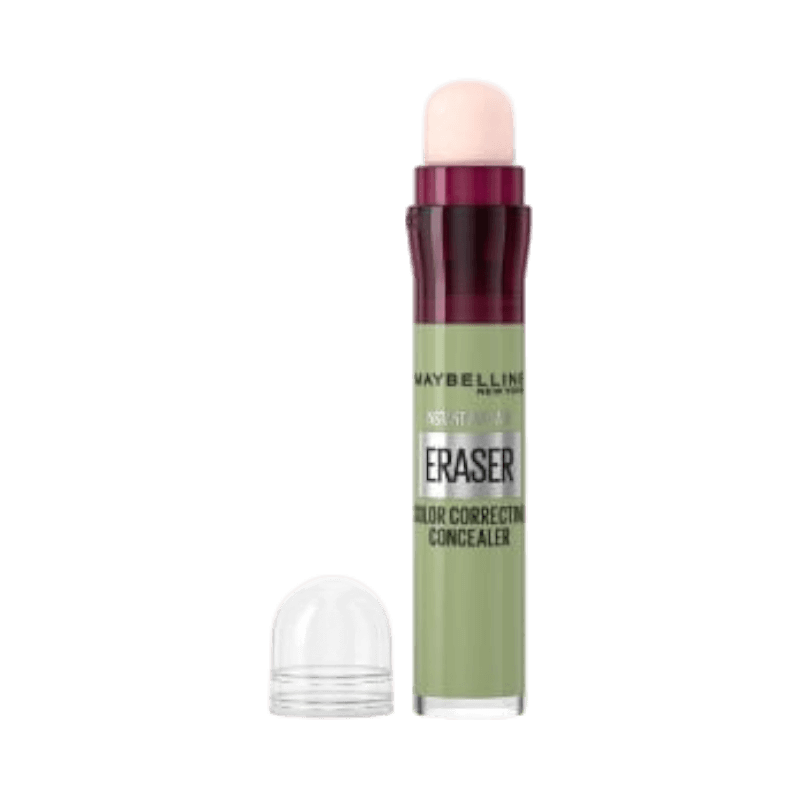 Maybelline Instant Eraser grön concealer med svampapplikator för korrigering av rodnad