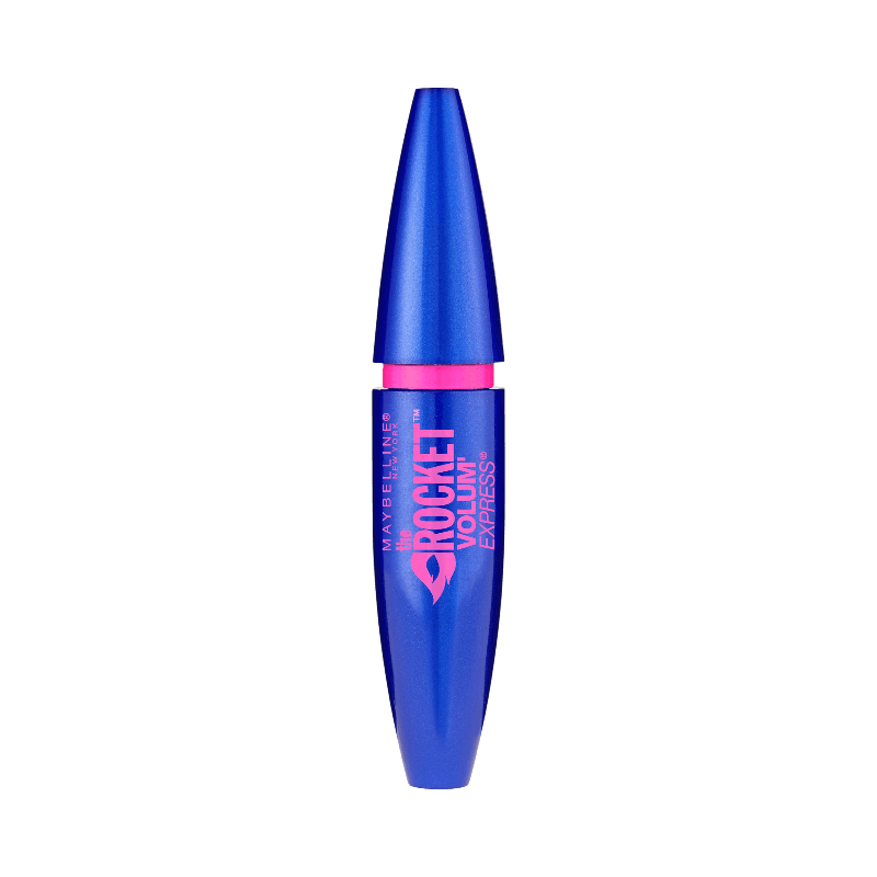 Maybelline Rocket Volum’ Express mascara i blå och rosa tub för explosiv volym.