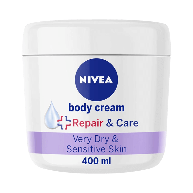 NIVEA Repair & Care body cream för mycket torr och känslig hud med intensiv vård.