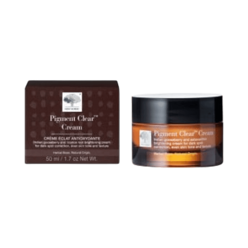 New Nordic Pigment Clear kräm i glasburk och ask, jämnar ut hudton och reducerar mörka fläckar.
