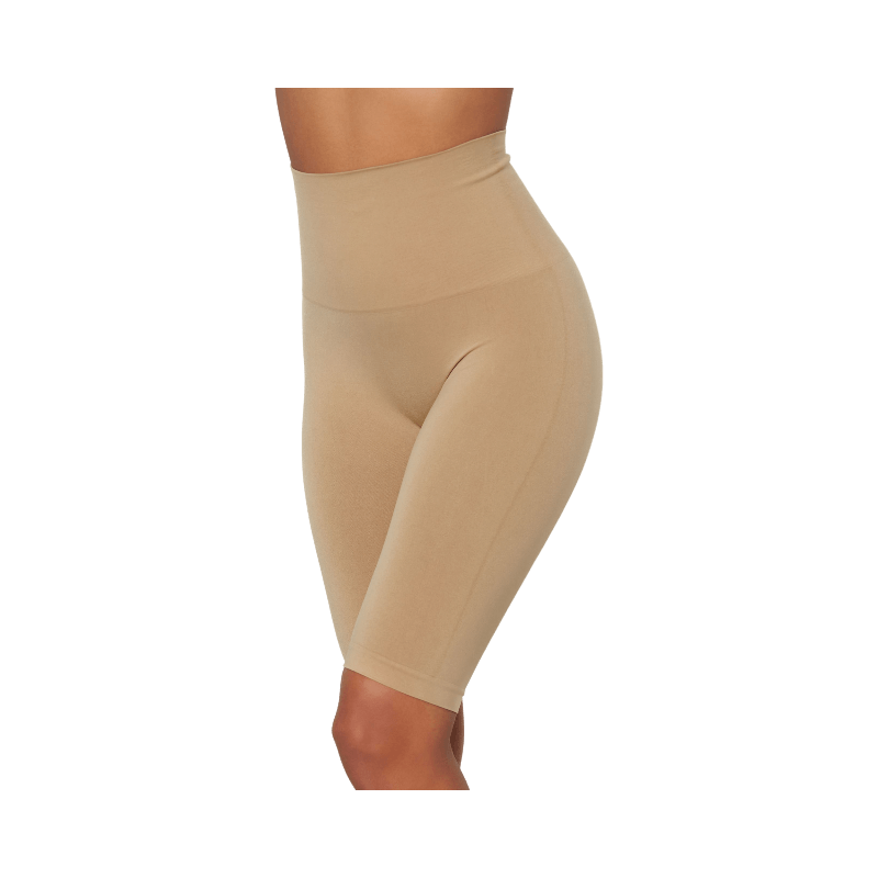 Hudfärgade shapewear-shorts med hög midja som slätar ut mage, höfter och lår.