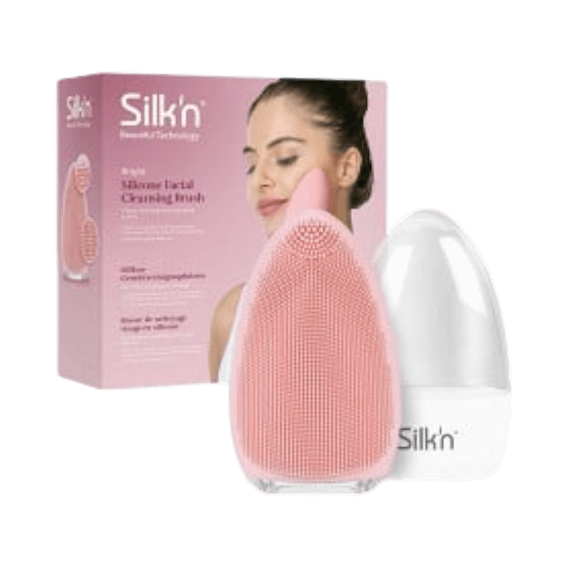 Silk’n Bright rosa silikonborste för ansiktsrengöring och exfoliering med precision.