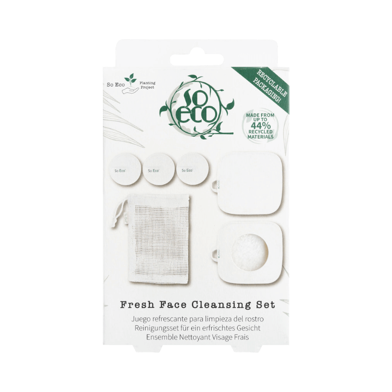 So Eco Fresh Face Cleansing Set – återanvändbara pads med tvättpåse i miljövänlig förpackning