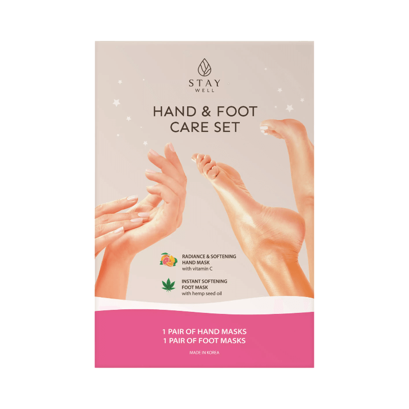 Stay Well Hand & Foot Care Set med mjukgörande masker för händer och fötter