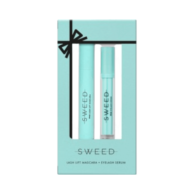 Sweed Lash Lift Gift Set – presentförpackning med lash lift-mascara och fransserum i turkos design