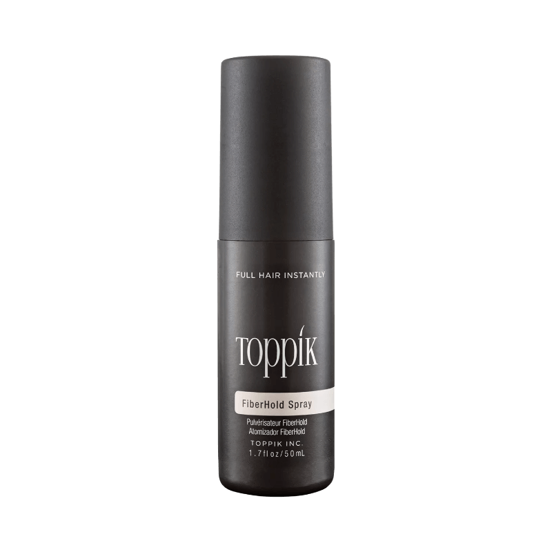 Toppik FiberHold Spray som fixerar hårfibrer för fylligare och naturligt hår.